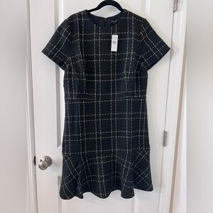 Ann Taylor Shimmer Tweed Flounce Flare Dress